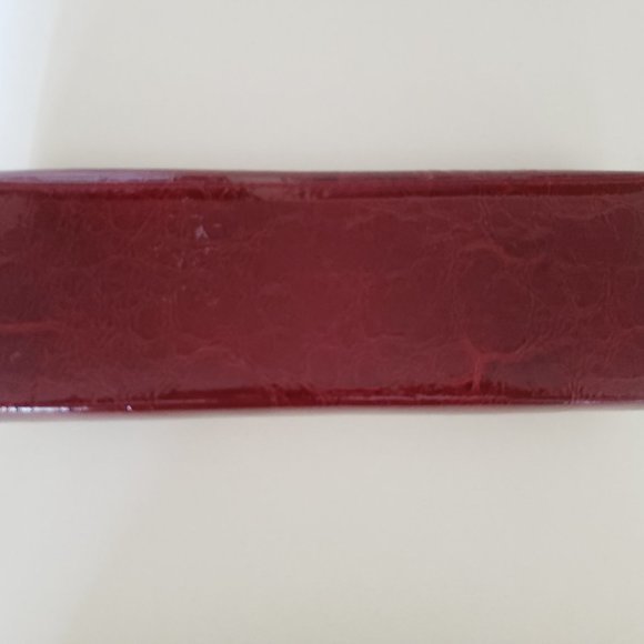 Vintage - Burgundy Clutch Purse with Faux Diamond - Picture 2 of 5